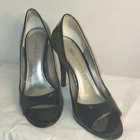 Marc Fisher Dark Blue Patent Leather Stiletto Pumps - Picture 2 of 3